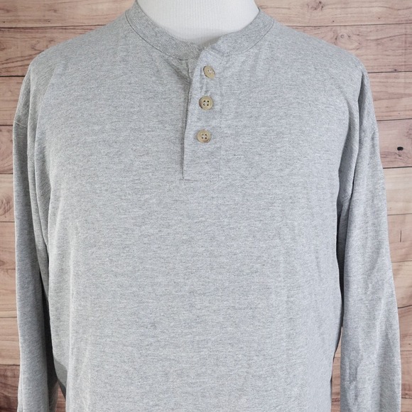VINTAGE BIG MAC LONG SLEEVE GREY HENLEY T-SHIRT SIZE XL - Picture 1 of 8